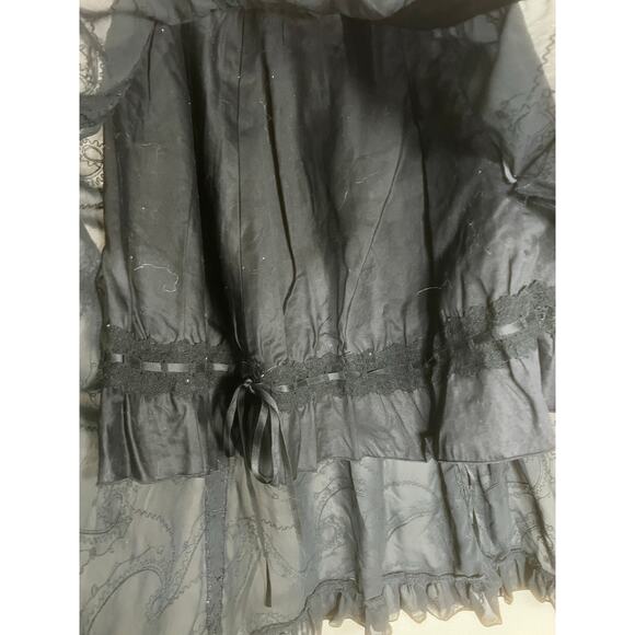 Black Peace Now Sz M Grunge Y2K Goth Skirt Japan Jirai Kei Style BPN Peasant - Picture 6 of 14